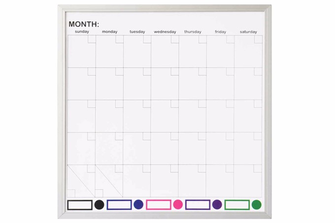 Magnetic Whiteboard-Aluminum frame calendar board